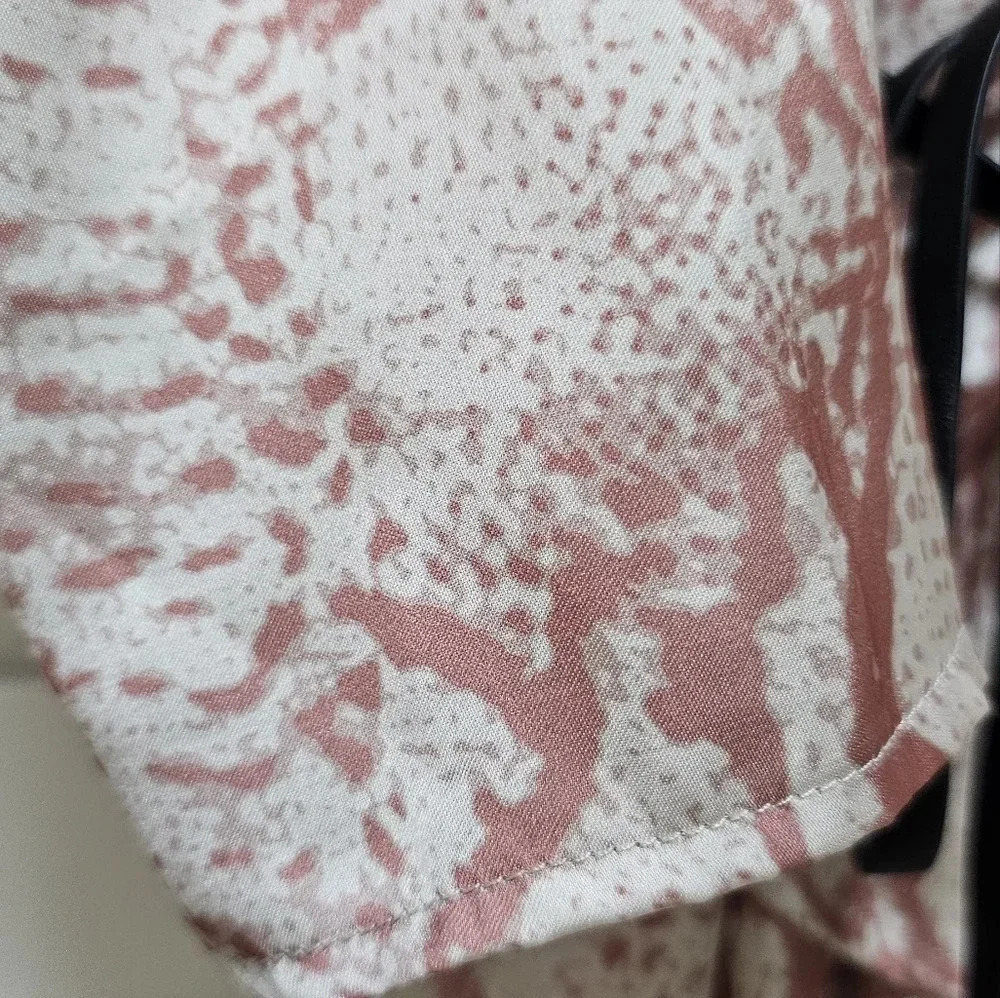 RUDSAK Selena Blouse Animal Print Snake Phyton Terracotta Pearl Wrap Leather L M - Picture 7 of 13